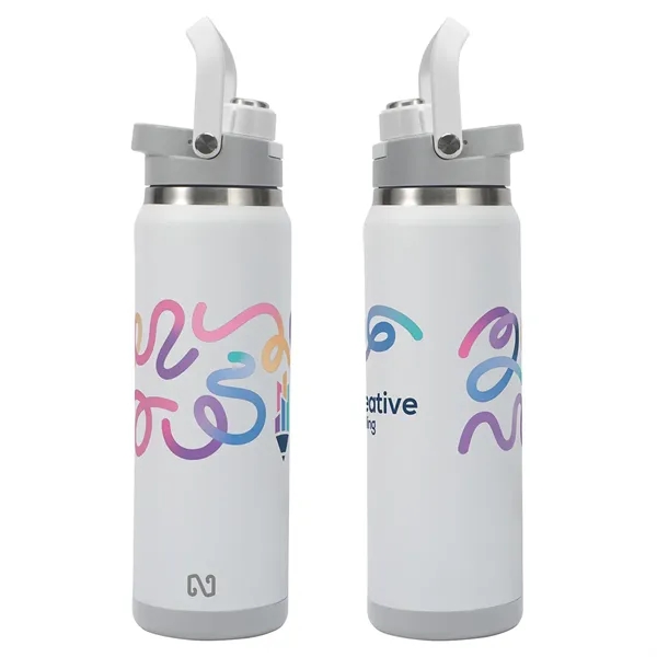 28 oz Stainless Steel Double-Wall Bottle with Hidden Cup... from ASI 36730 Ariel Premium Supply Inc