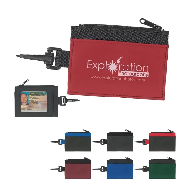 ID holder with zippered compartment and split ring.... from ASI 61125 Hit Promotional Products / Hit®