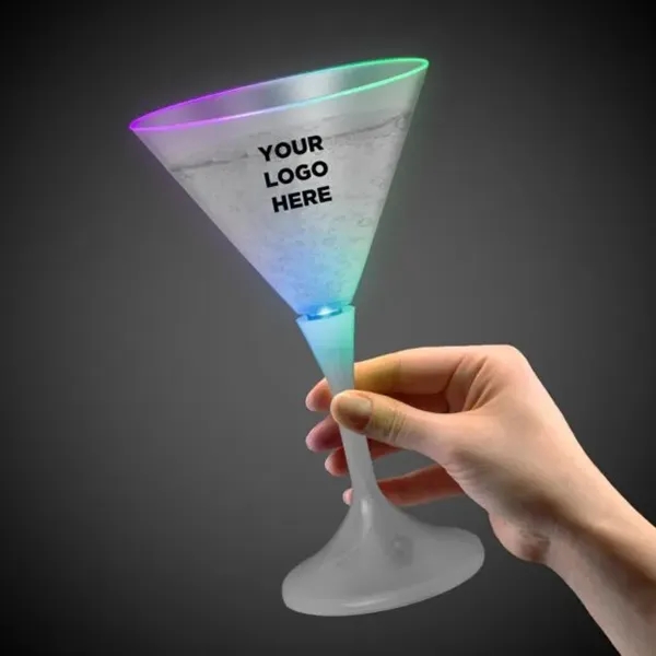 7.25 oz. frosted plastic martini glass with black plastic stem and... from ASI 42016 Brighter Promotions Inc / Chemical Light™