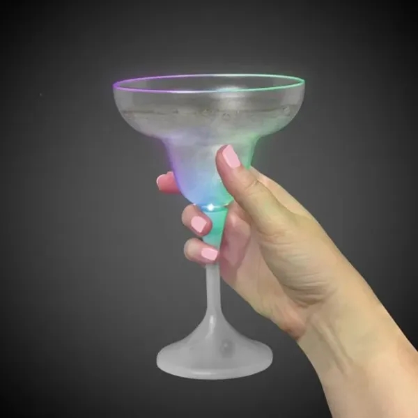 10 oz. frosted plastic margarita glass with white plastic stem and... from ASI 42016 Brighter Promotions Inc / Chemical Light™