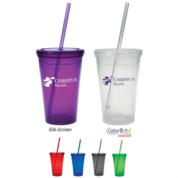 16 Oz. Sunsplash Double Wall Tumbler. Made With Up To 25%... from ASI 61125 Hit Promotional Products / Hit®