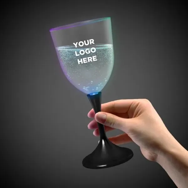 10 oz. frosted plastic wine glass with black plastic stem and... from ASI 42016 Brighter Promotions Inc / Chemical Light™