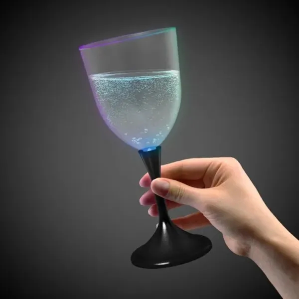 10 oz. frosted plastic wine glass with black plastic stem and... from ASI 42016 Brighter Promotions Inc / Chemical Light™