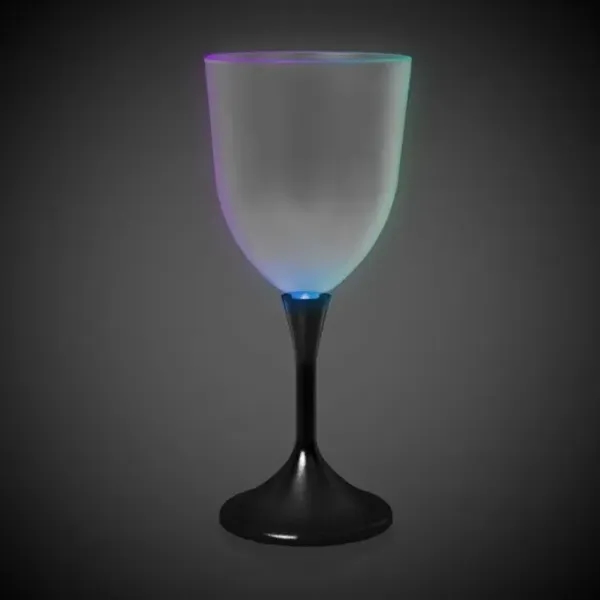 10 oz. frosted plastic wine glass with black plastic stem and... from ASI 42016 Brighter Promotions Inc / Chemical Light™