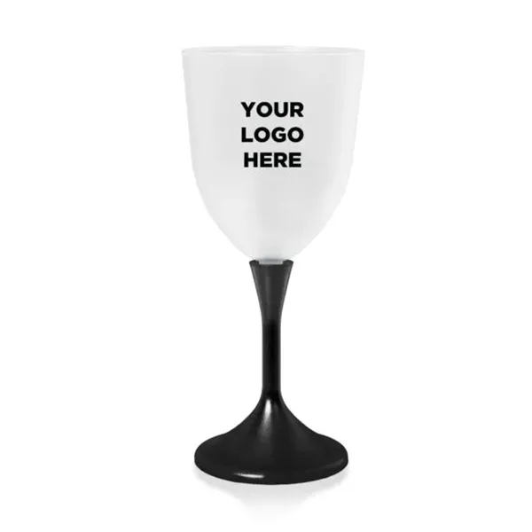 10 oz. frosted plastic wine glass with black plastic stem and... from ASI 42016 Brighter Promotions Inc / Chemical Light™