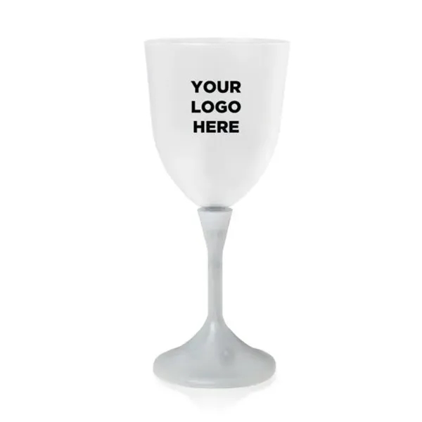 10 oz. frosted plastic wine glass with white plastic stem and... from ASI 42016 Brighter Promotions Inc / Chemical Light™