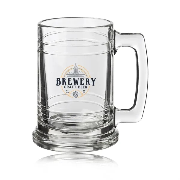 15 oz. clear glass beer mug with thick handle and protruding... from ASI 39552 BEL Promo