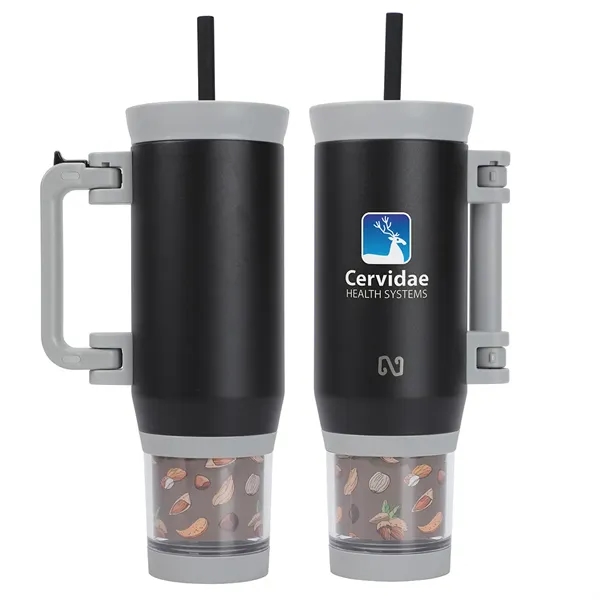 23 oz Stainless Steel Double-Wall Mug with Foldable Handle & Snack... from ASI 36730 Ariel Premium Supply Inc