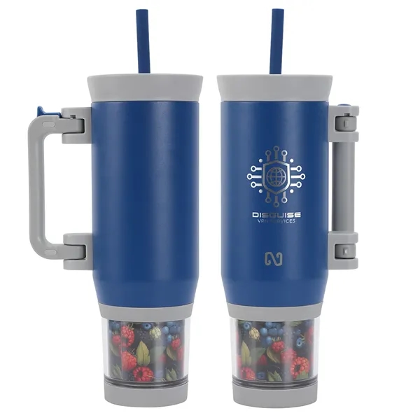 23 oz Stainless Steel Double-Wall Mug with Foldable Handle & Snack... from ASI 36730 Ariel Premium Supply Inc