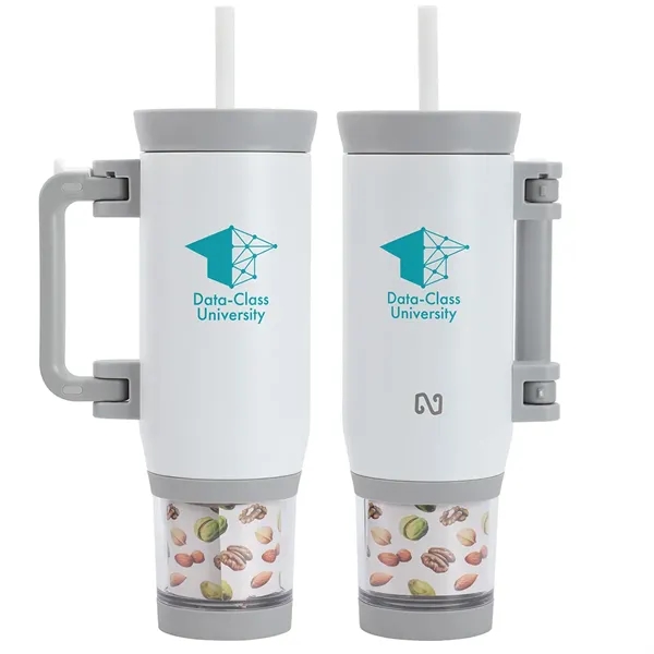 23 oz Stainless Steel Double-Wall Mug with Foldable Handle & Snack... from ASI 36730 Ariel Premium Supply Inc