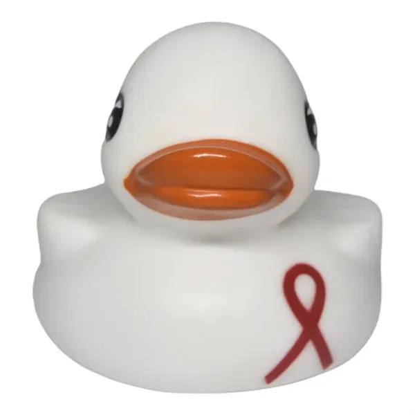 Rubber Red Ribbon Awareness Duck, Squeaking Toy, balanced for floating... from ASI 31977 Adline Industries Inc