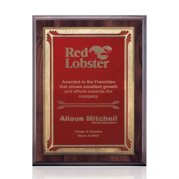 Wall plaque in a cherry finish with a burgundy Sonata design... from ASI 84592 St Regis Group / St Regis