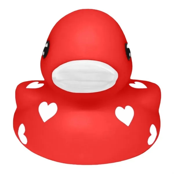 Red squeaking true love rubber duck with white hearts, balanced for... from ASI 31977 Adline Industries Inc