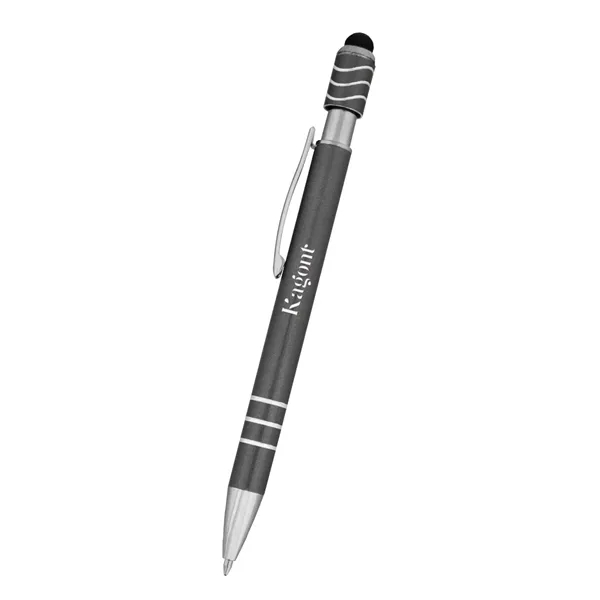 Aluminum, click-action pen with fidget spinning top and stylus.... from ASI 61125 Hit Promotional Products / Hit®