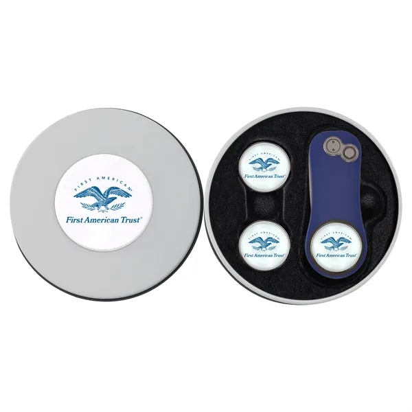 Golf gift set with divot fixer and two ball markers in... from ASI 52263 EMT