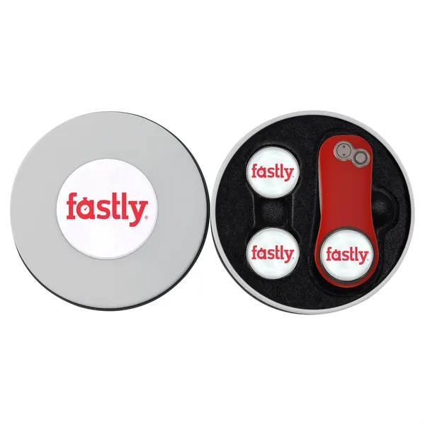 Golf gift set with divot fixer and two ball markers in... from ASI 52263 EMT