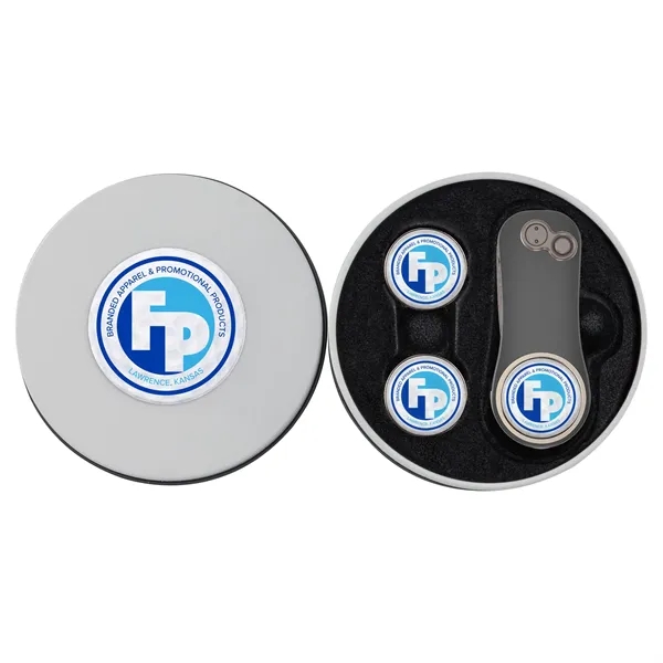 Golf gift set with divot fixer and two ball markers in... from ASI 52263 EMT