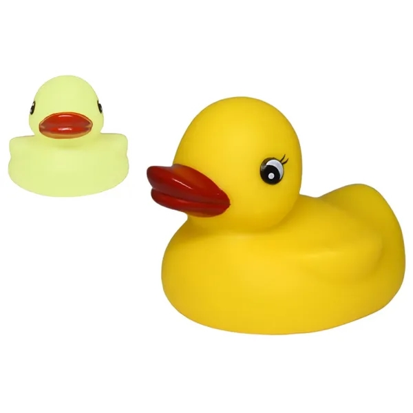 Squeaking glow in the dark rubber duck toy, balanced for floating.... from ASI 31977 Adline Industries Inc