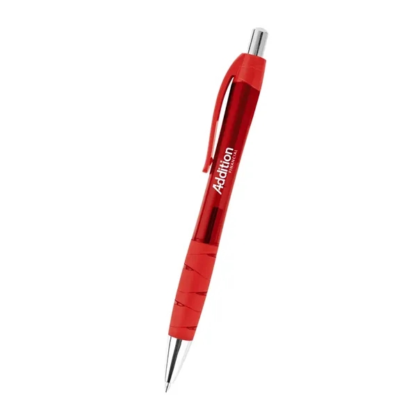 Plunger action ballpoint pen with rubber grip, made from recycled materials.... from ASI 61125 Hit Promotional Products / Hit®