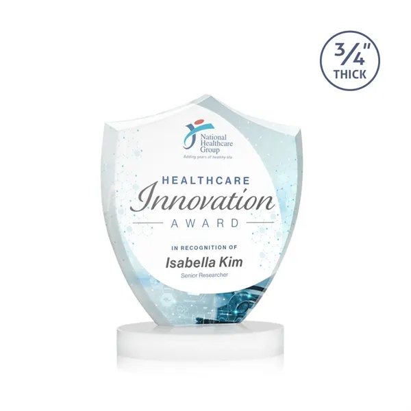 Scudo Shield VividPrint™ Award on Alberton Base - White... from ASI 84592 St Regis Group / St Regis