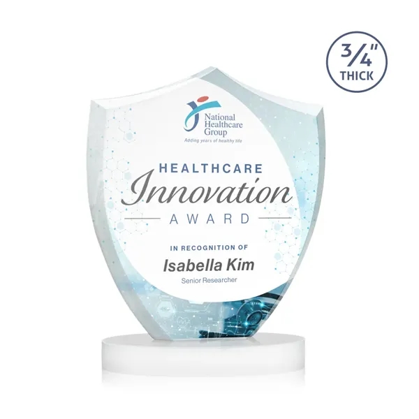 Scudo Shield VividPrint™ Award on Alberton Base - White... from ASI 84592 St Regis Group / St Regis