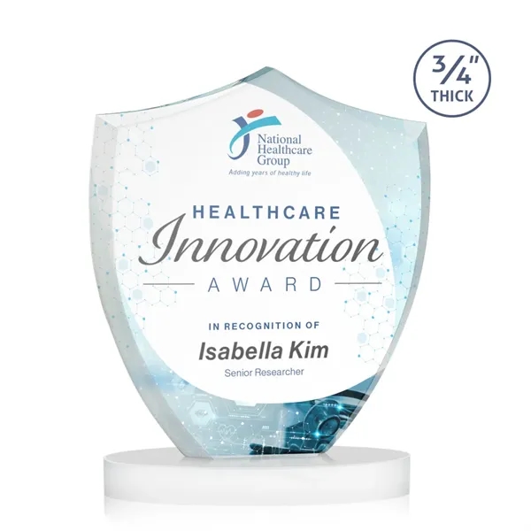 Scudo Shield VividPrint™ Award on Alberton Base - White... from ASI 84592 St Regis Group / St Regis