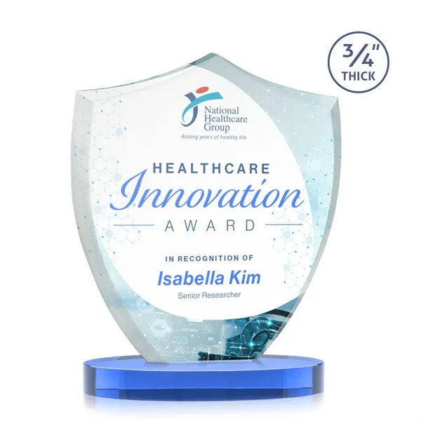 Scudo Shield VividPrint™ Award on Alberton Base - Sky Blue... from ASI 84592 St Regis Group / St Regis