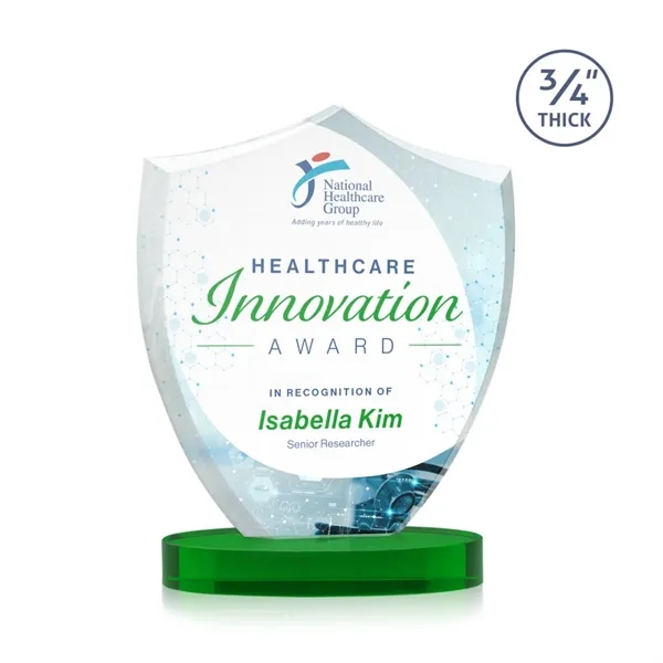 Scudo Shield VividPrint™ Award on Alberton Base - Green... from ASI 84592 St Regis Group / St Regis