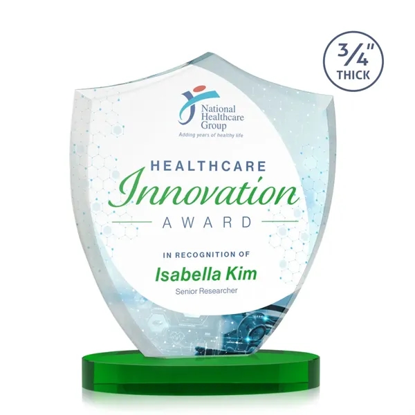 Scudo Shield VividPrint™ Award on Alberton Base - Green... from ASI 84592 St Regis Group / St Regis