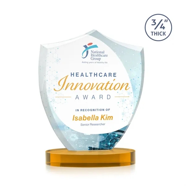 Scudo Shield VividPrint™ Award on Alberton Base - Amber... from ASI 84592 St Regis Group / St Regis