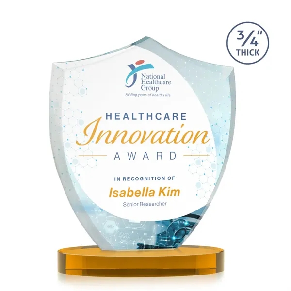 Scudo Shield VividPrint™ Award on Alberton Base - Amber... from ASI 84592 St Regis Group / St Regis