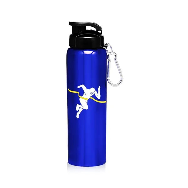 Stainless steel water bottle with carabiner, 27 oz. Actual size 9... from ASI 39552 BEL Promo