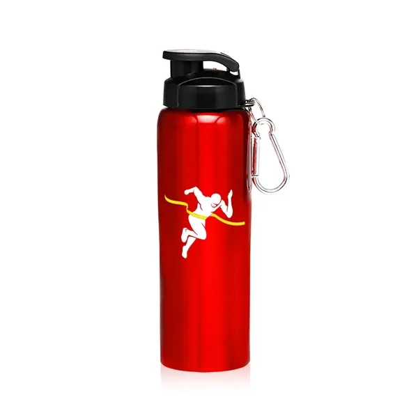 Stainless steel water bottle with carabiner, 27 oz. Actual size 9... from ASI 39552 BEL Promo