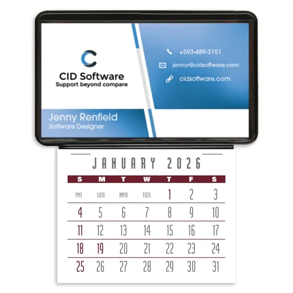 Press-N-Stick Business Card Holder (No Imprint) With Cale...... from ASI 40480 Koozie Group