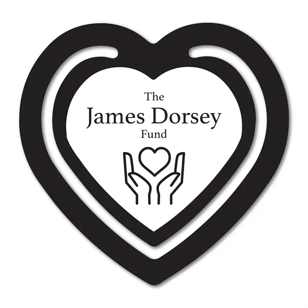 2.375" x 2.3125" Heart bookmark available in .020" 4CP white flexible... from ASI 53430 Executive Line / Executive Line®