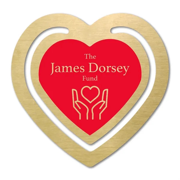 2.375" x 2.3125" Heart bookmark available in .020" 4CP white flexible... from ASI 53430 Executive Line / Executive Line®