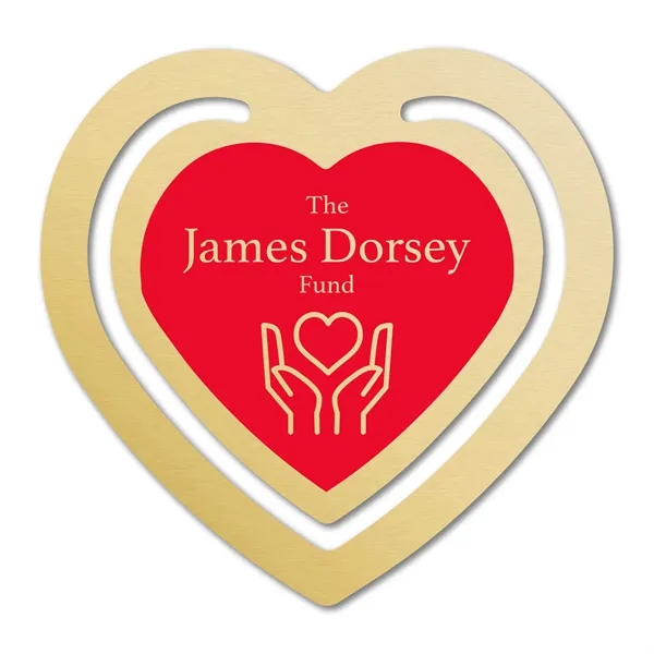 2.375" x 2.3125" Heart bookmark available in .020" 4CP white flexible... from ASI 53430 Executive Line / Executive Line®