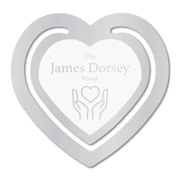 2.375" x 2.3125" Heart bookmark available in .020" 4CP white flexible... from ASI 53430 Executive Line / Executive Line®