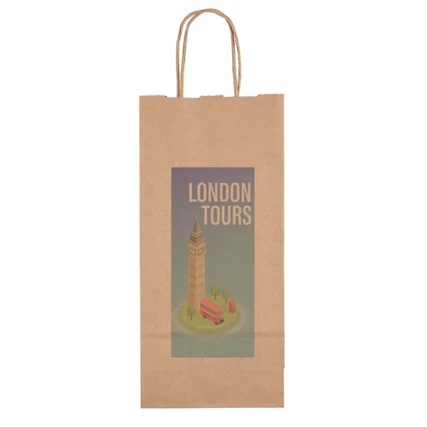 Eco-friendly brown kraft paper shopper wine bag with twisted paper handles... from ASI 37940 Bag Makers Inc