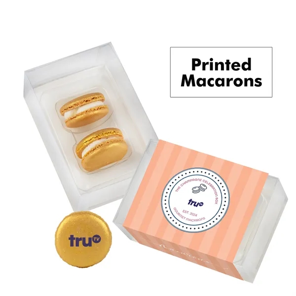 Set of 2 macarons with full color edible printing.... from ASI 71685 Midnite Snax®