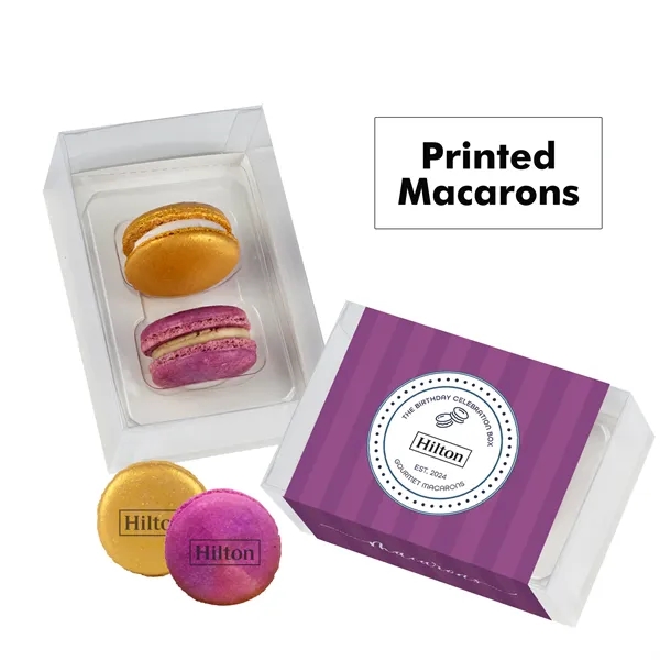 Set of 2 macarons with full color edible printing.... from ASI 71685 Midnite Snax®