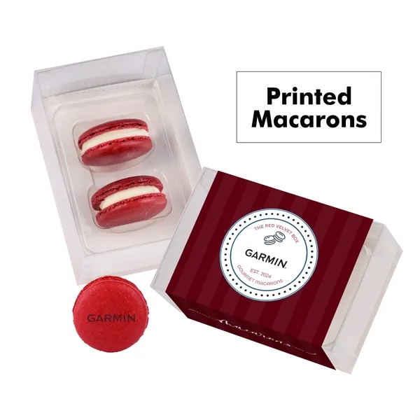 Set of 2 macarons with full color edible printing.... from ASI 71685 Midnite Snax®