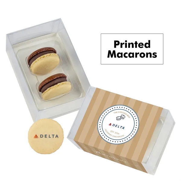 Set of 2 macarons with full color edible printing.... from ASI 71685 Midnite Snax®