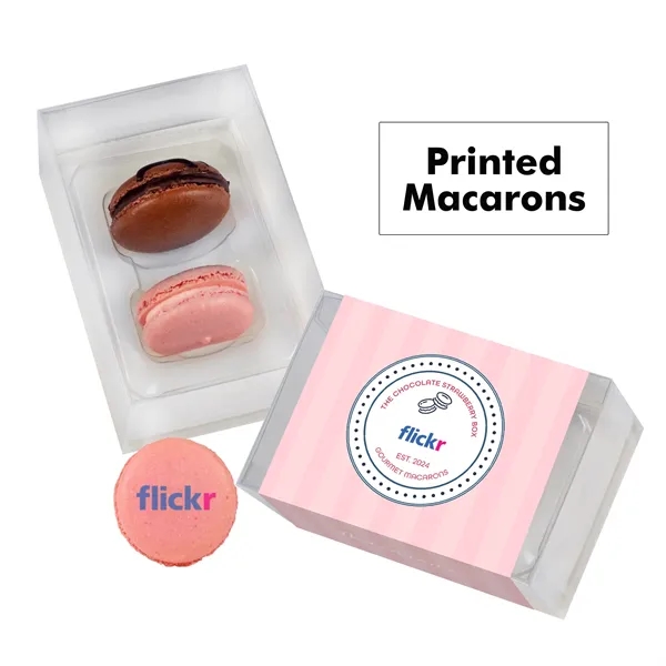 Set of 2 macarons with full color edible printing.... from ASI 71685 Midnite Snax®