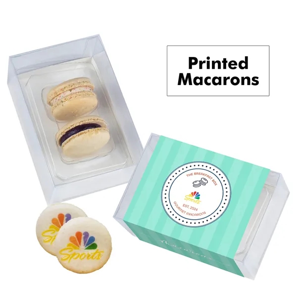 Set of 2 macarons with full color edible printing.... from ASI 71685 Midnite Snax®