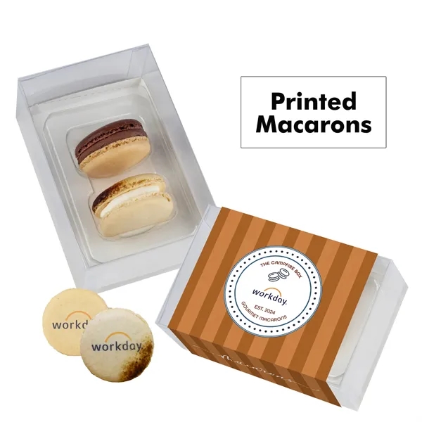 Set of 2 macarons with full color edible printing.... from ASI 71685 Midnite Snax®