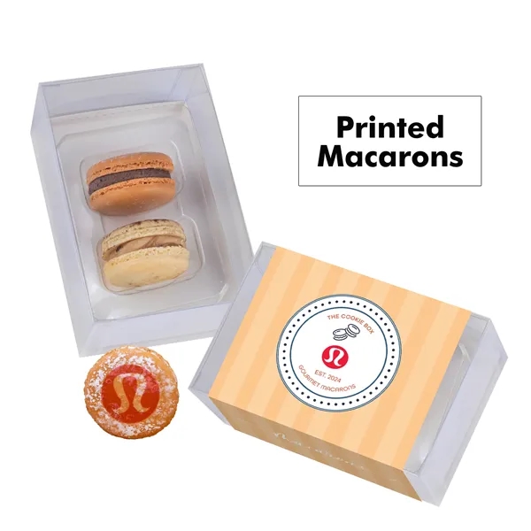 Set of 2 macarons with full color edible printing.... from ASI 71685 Midnite Snax®