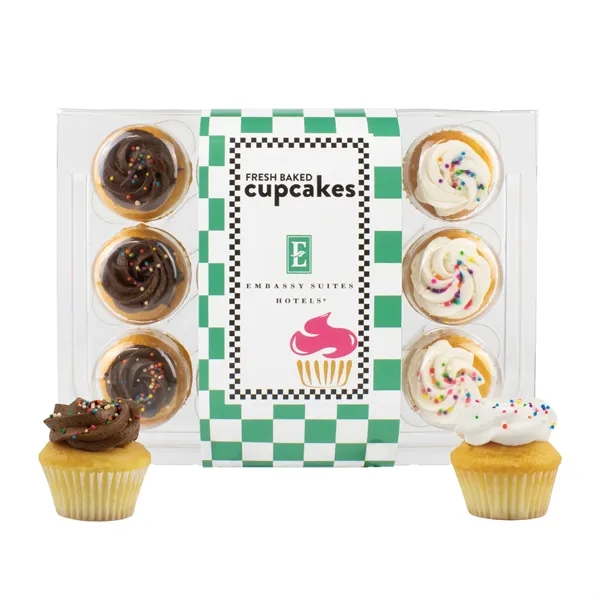 12 bite-size cupcakes packed in a container wrapper with a full... from ASI 71685 Midnite Snax®
