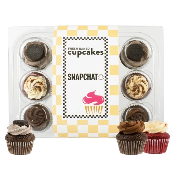 12 bite-size cupcakes packed in a container wrapper with a full... from ASI 71685 Midnite Snax®