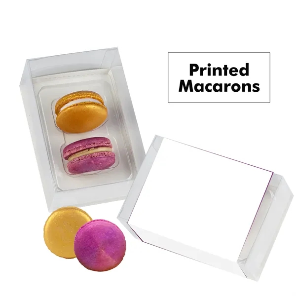 Set of 2 macarons with full color edible printing.... from ASI 71685 Midnite Snax®